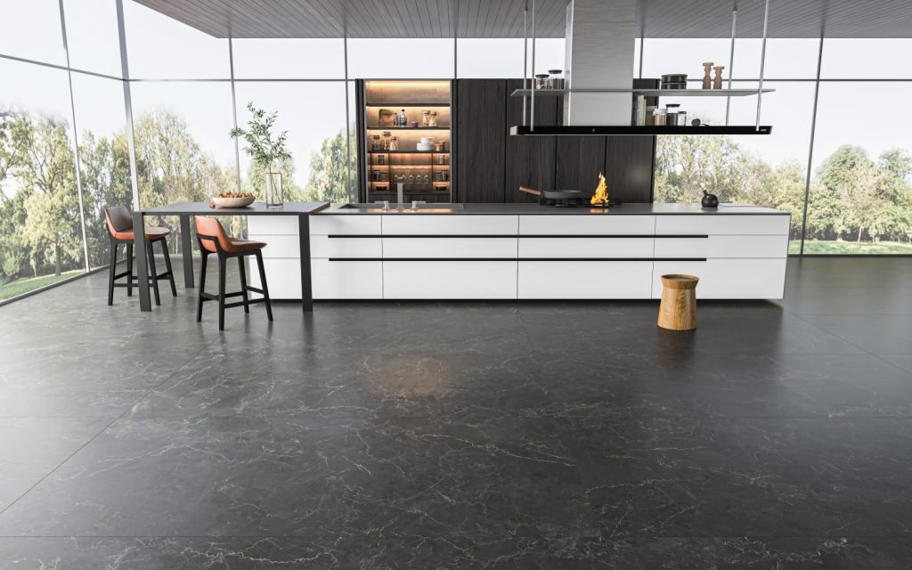 Champs Elysees Black Gold Sintered Stone Used For Floors