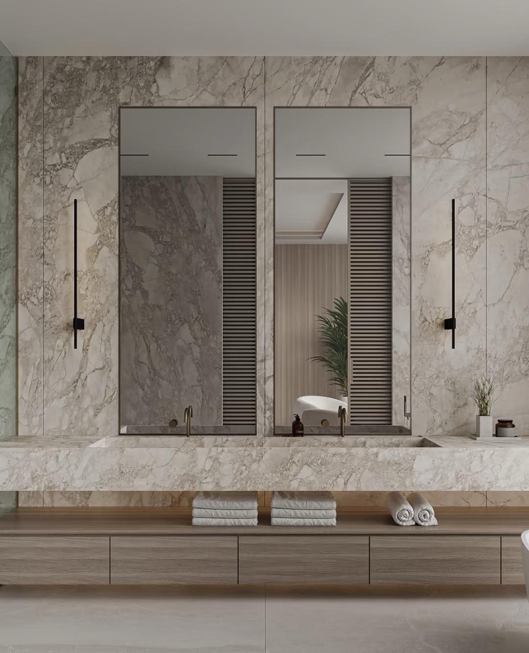 Floating Bathroom Vanities The Trend of Sintered Stone