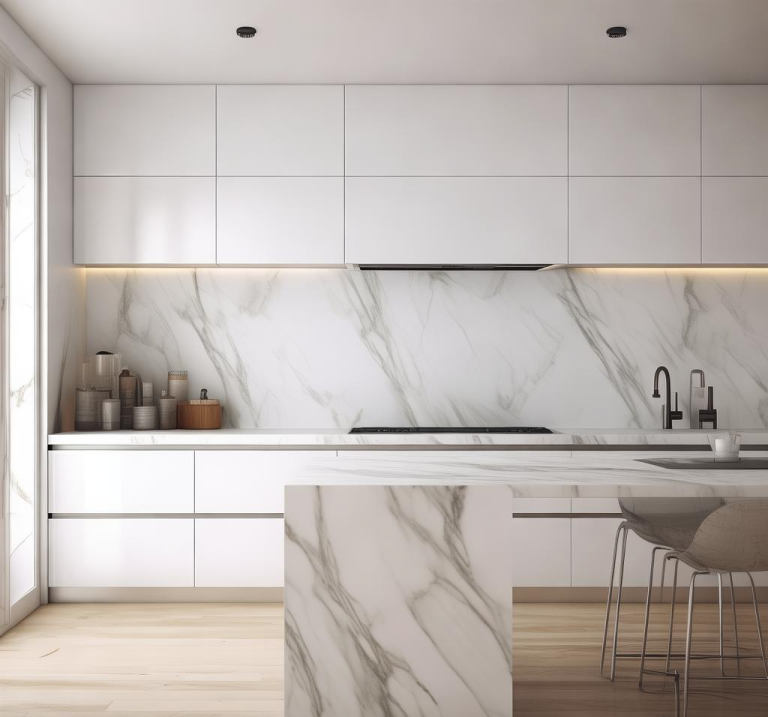 Modern kitchens with sintered stone countertops, which are heat-resistant, water-resistant and highly hardened, offer the perfect combination of aesthetics and functionality.