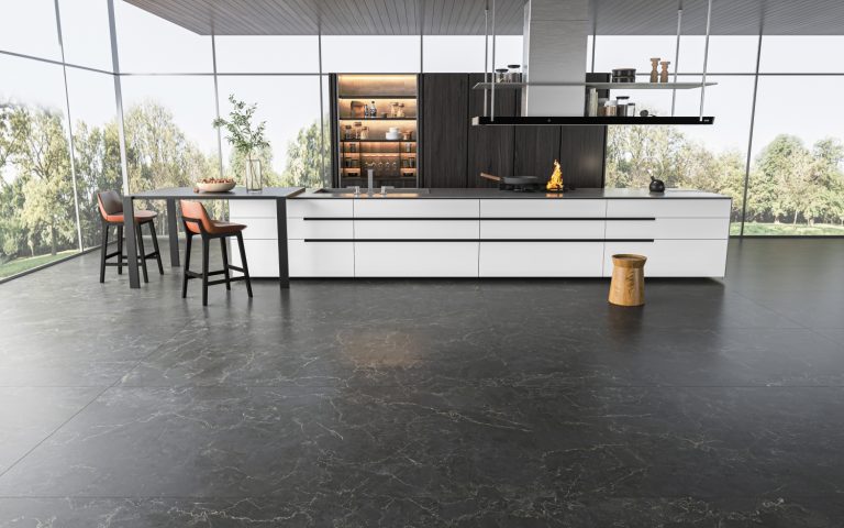 Champs Elysees Black Gold(Soft Gloss) Sintered Stone Used For Flooring