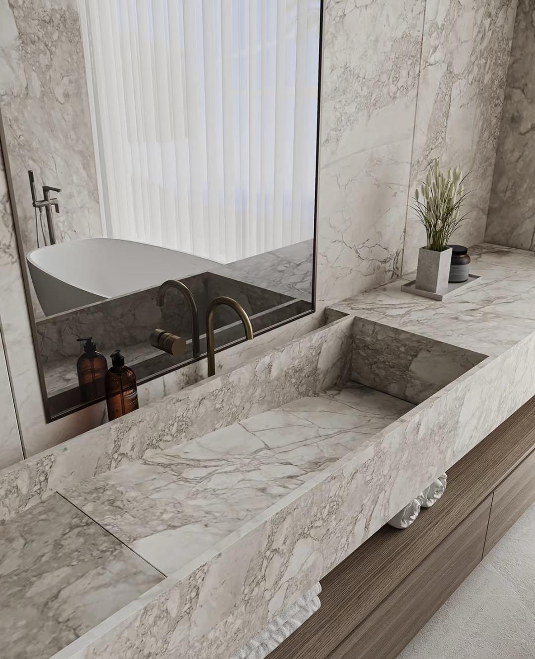 Floating Bathroom Vanities The Trend of Sintered Stone